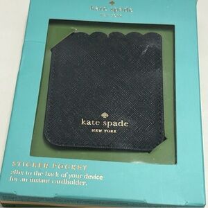 Kate Spade Scallop Sticker Pocket Black Leather